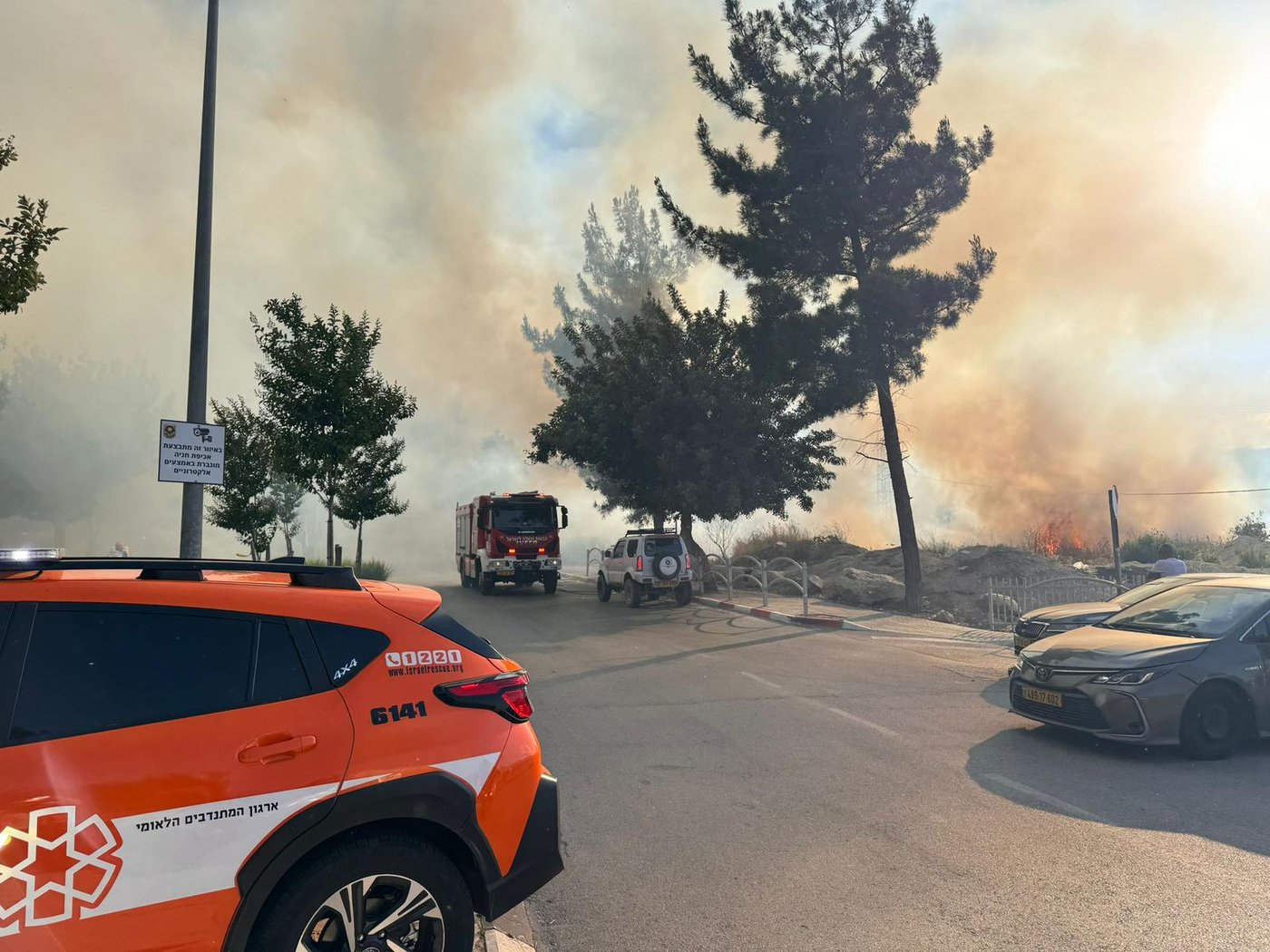 השריפה בכביש 3855 בבית שמש