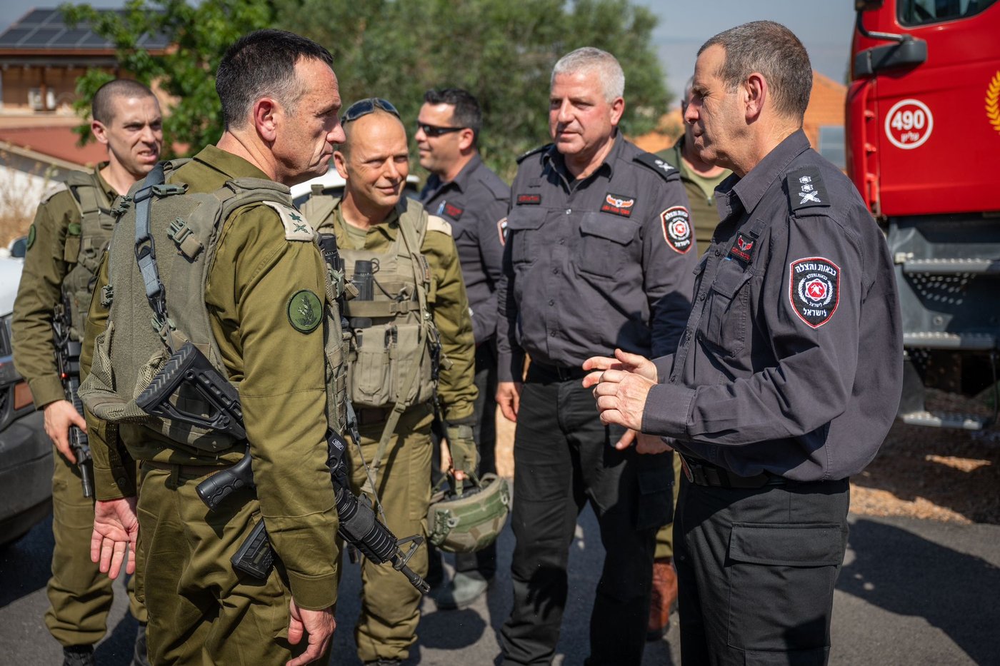 סיור הרמטכ"ל ובכירי כבאות והצלה בצפון הארץ