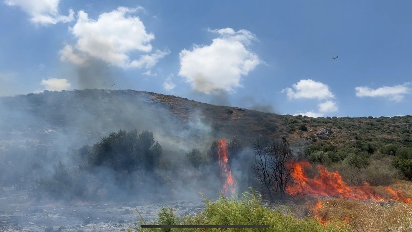 השריפות בצפון כתוצאה משיגורי חיזבאללה מלבנון