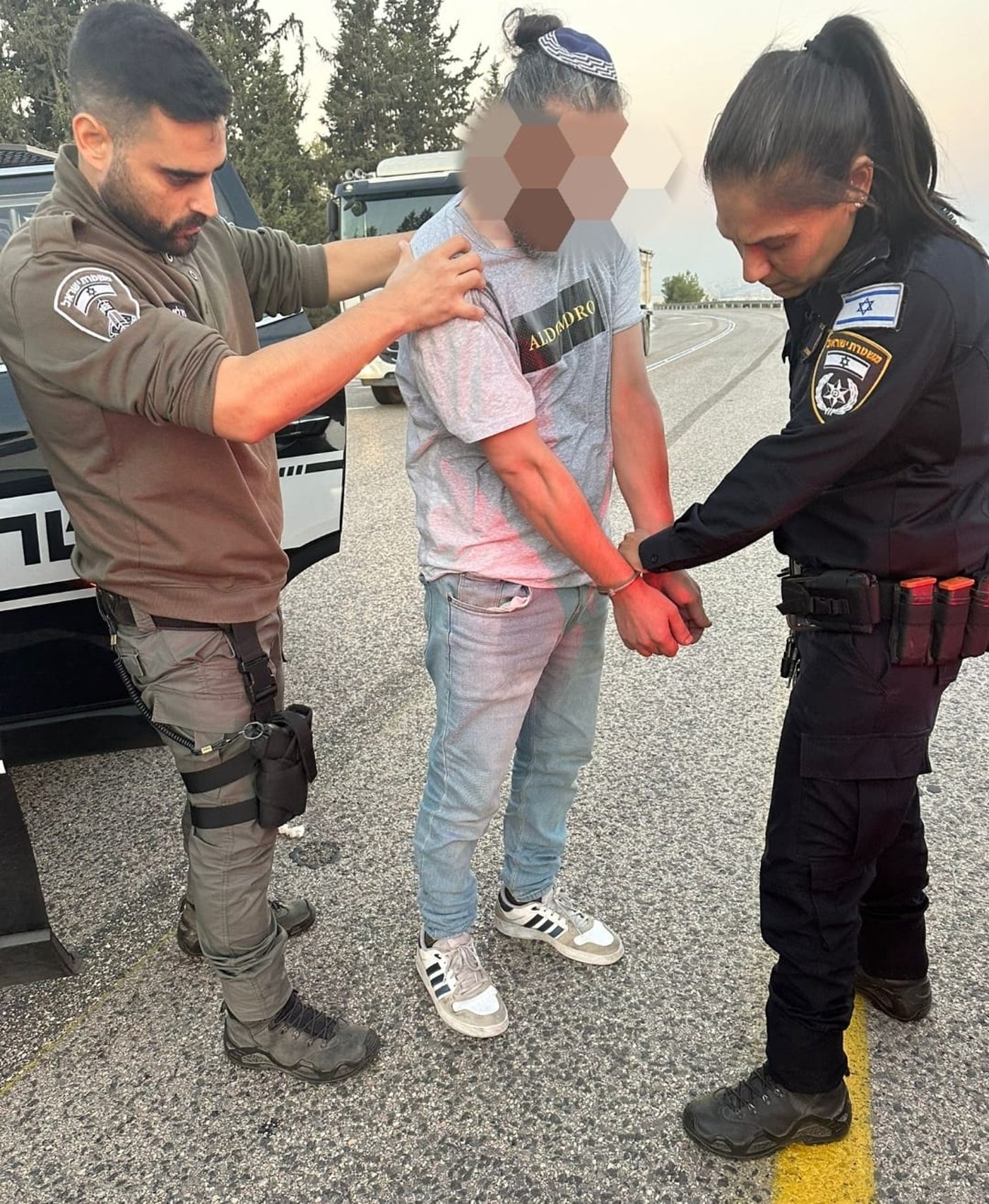 תפיסת החשוד עם הכיפה