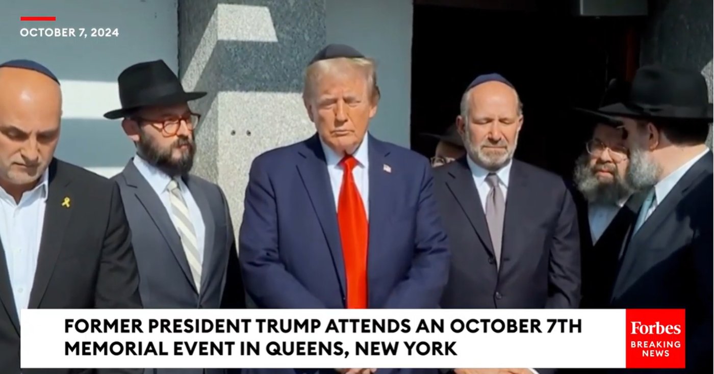 הנשיא לשעבר דונלד טראמפ הגיע לאוהל הרבי מחב"ד בניו יורק | צפו בתיעוד