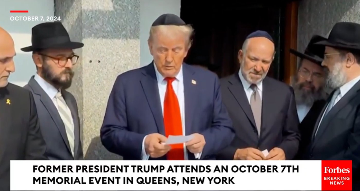 הנשיא לשעבר דונלד טראמפ הגיע לאוהל הרבי מחב"ד בניו יורק | צפו בתיעוד