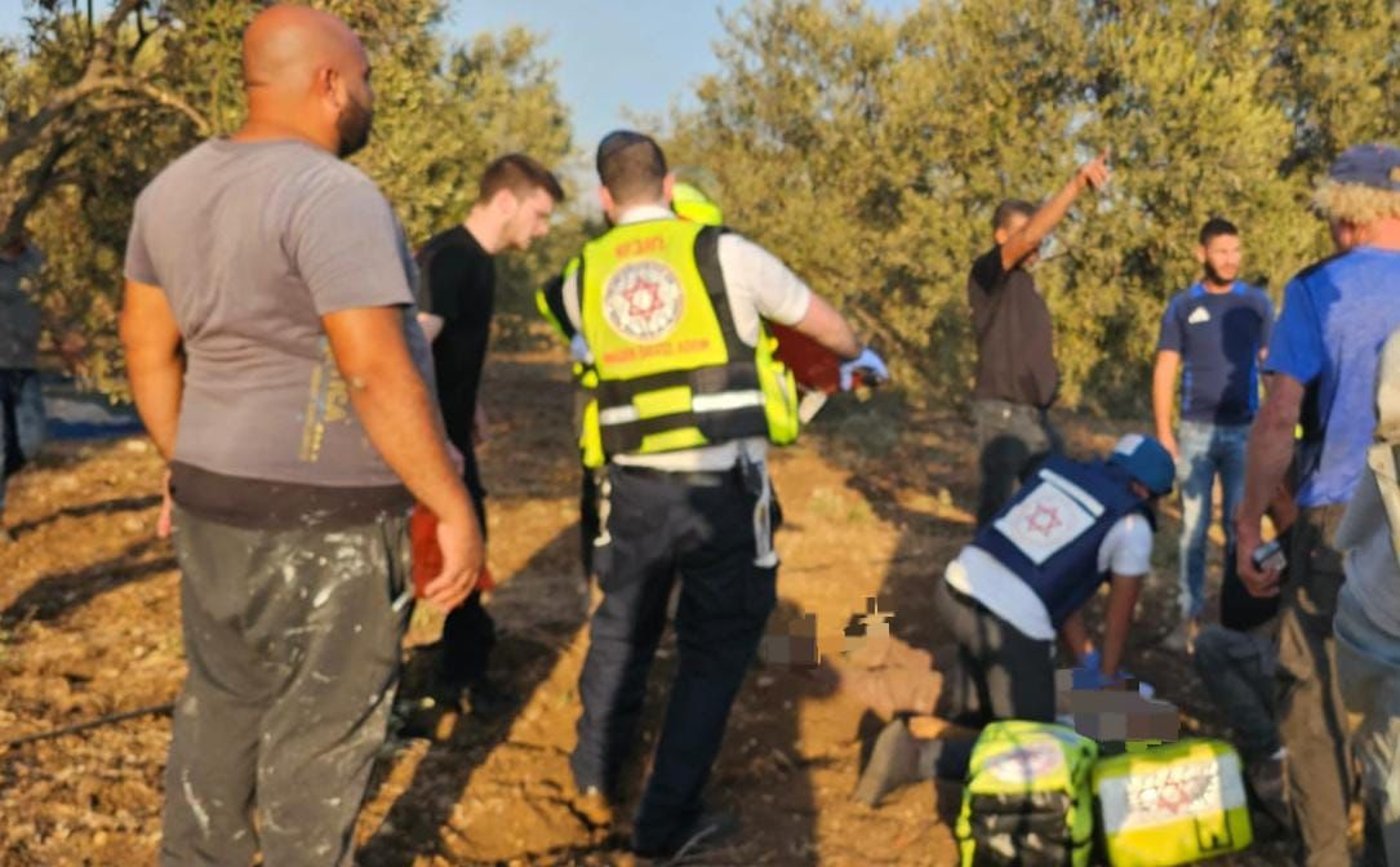 נפילה בשטח חקלאי בצפון