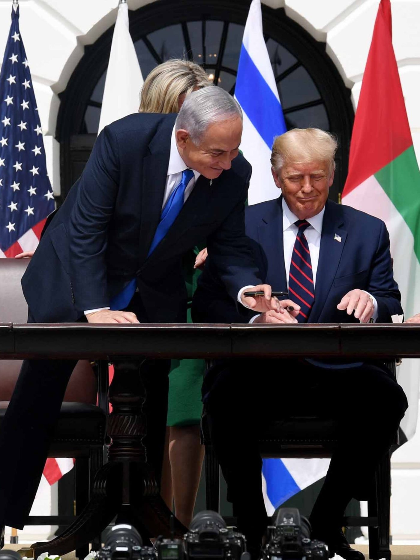 טראמפ ונתניהו בטקס החתימה על הסכם אברהם בבית הלבן, ספטמבר 2020