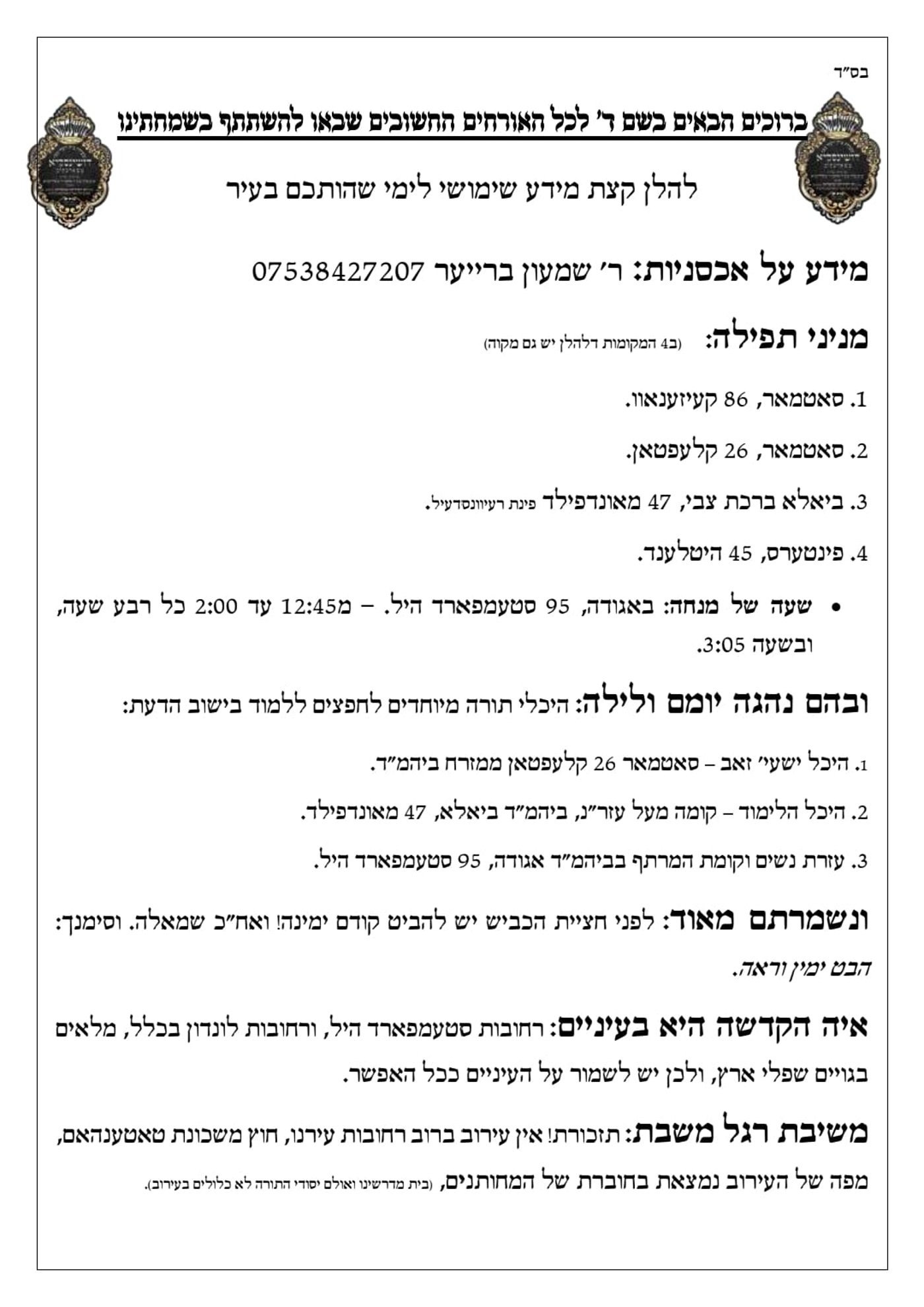 כללים ברורים לחציית כבישים: שמחת בית דושינסקיא בלונדון