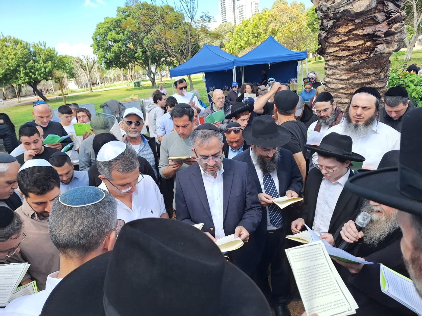 המקובל הגה"צ ר' דוד בצרי, בברכת האילנות ב'פארק הלאומי'