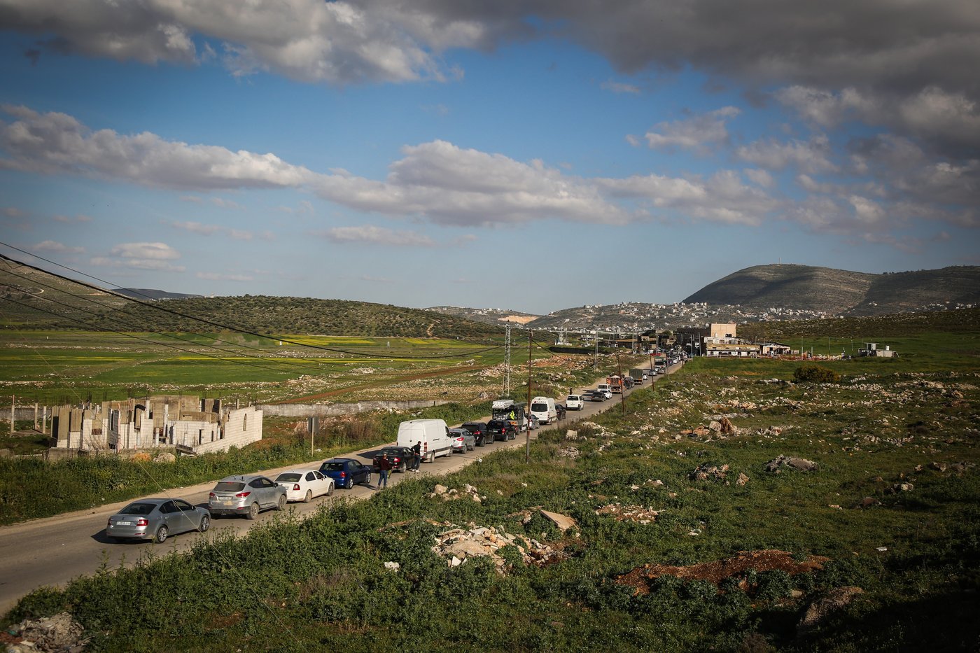 מחסום צה"ל סמוך לשכם, אתמול