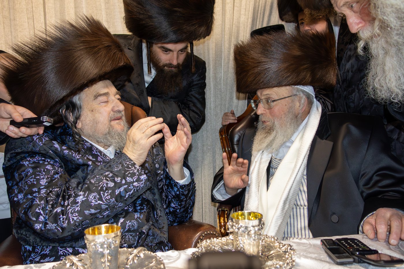 האדמו"ר מפינסק קרלין בביקור אצל הגרי"מ שכטר