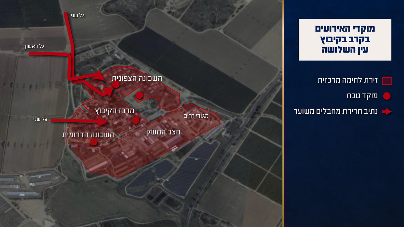 מפת האירועים בקיבוץ האירועים בקיבוץ עין השלושה