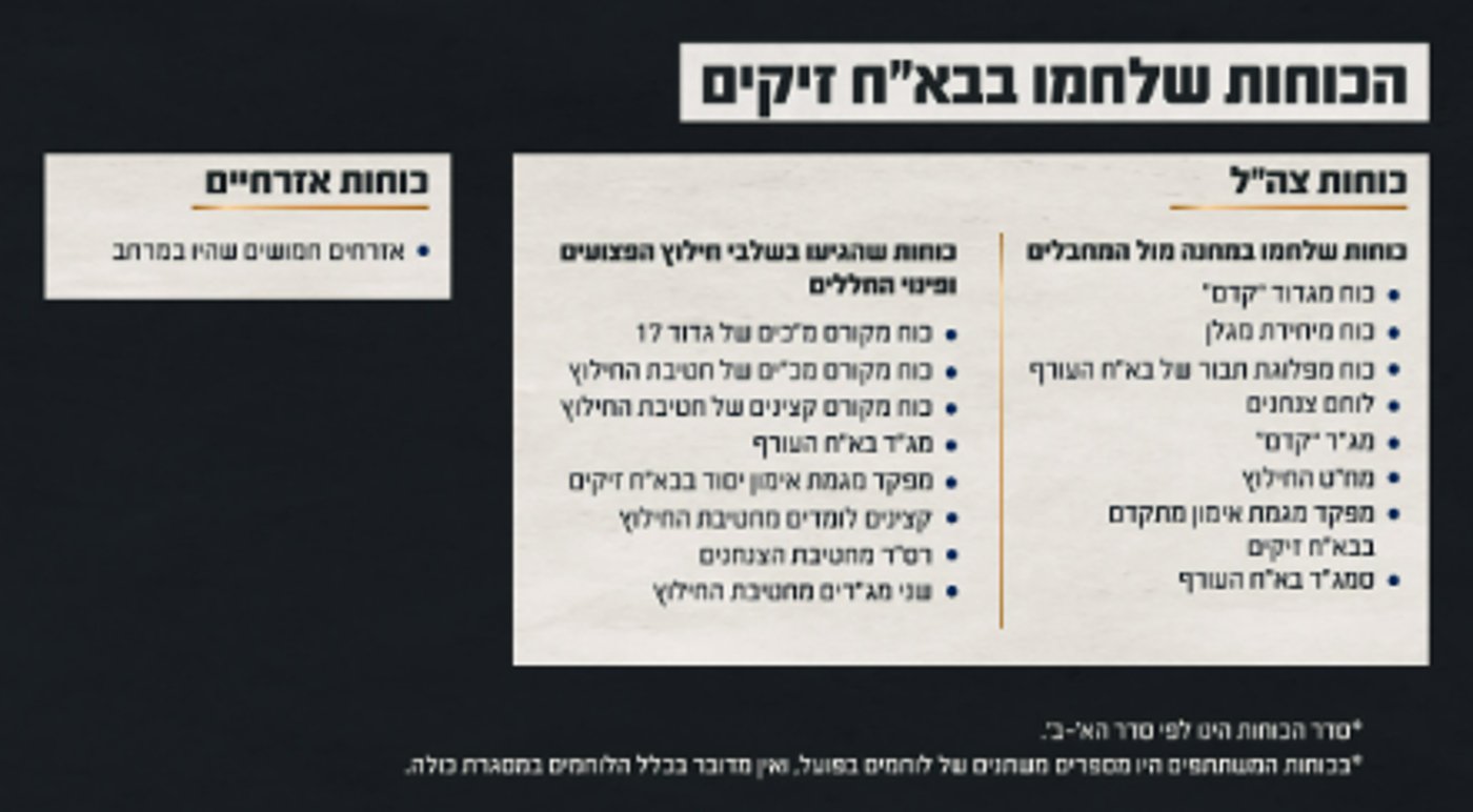 הכוחות שלחמו בבא״ח זיקים
