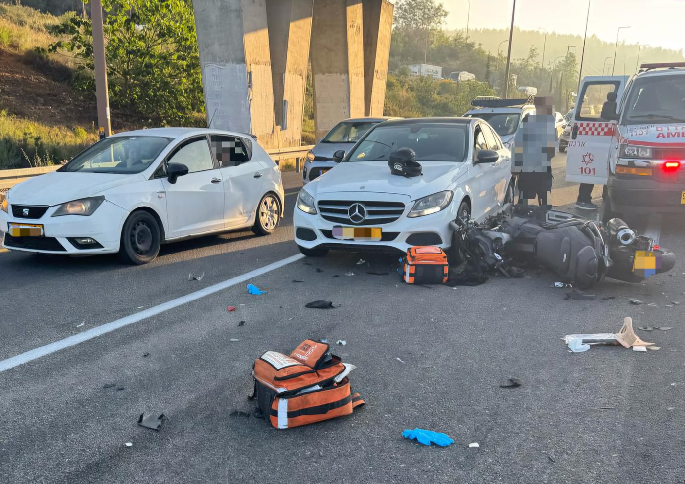 פצוע קשה בתאונת שרשרת ליד ירושלים | תיעוד מהזירה