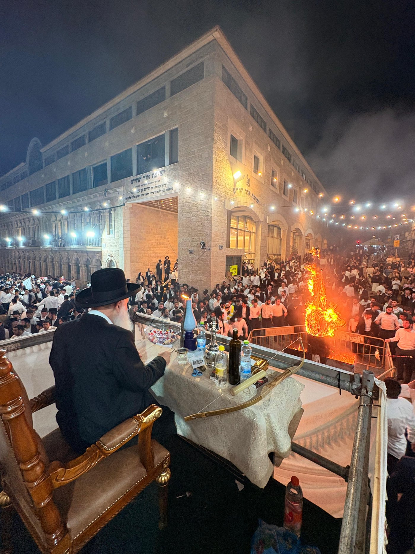 הגאון רבי ראובן אלבז בהדלקה לכבוד רשב"י