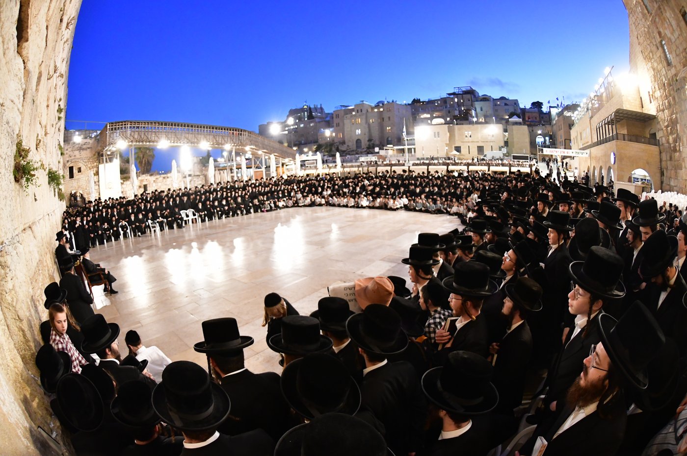 האדמו"ר מסערט ויז'ניץ בתפילה ע"י הכותל המערבי