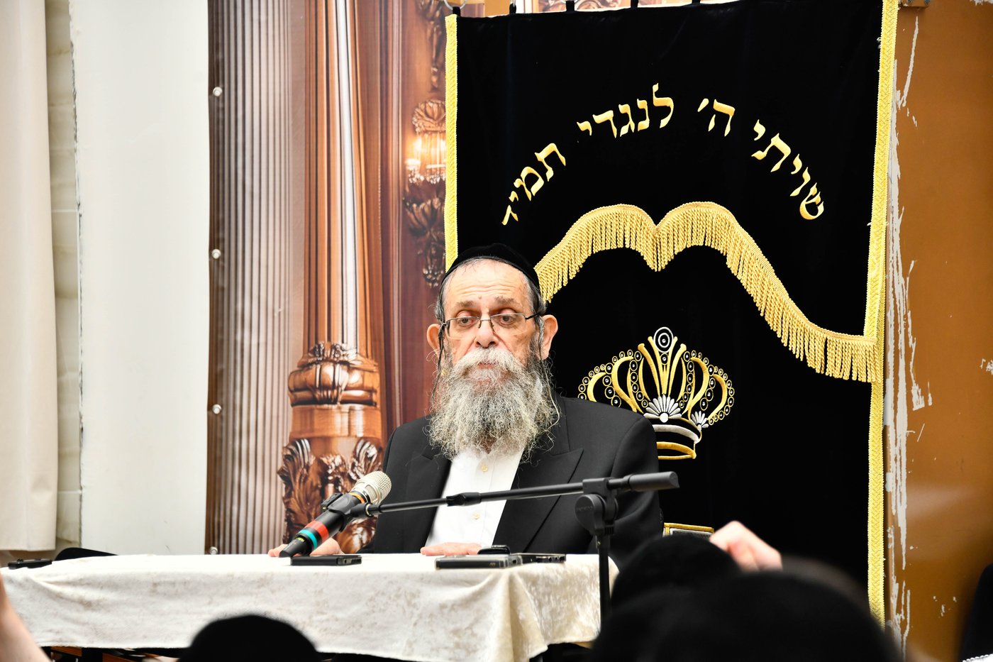 הגאון רבי ישראל בונים שרייבר בשיחה בבית השם