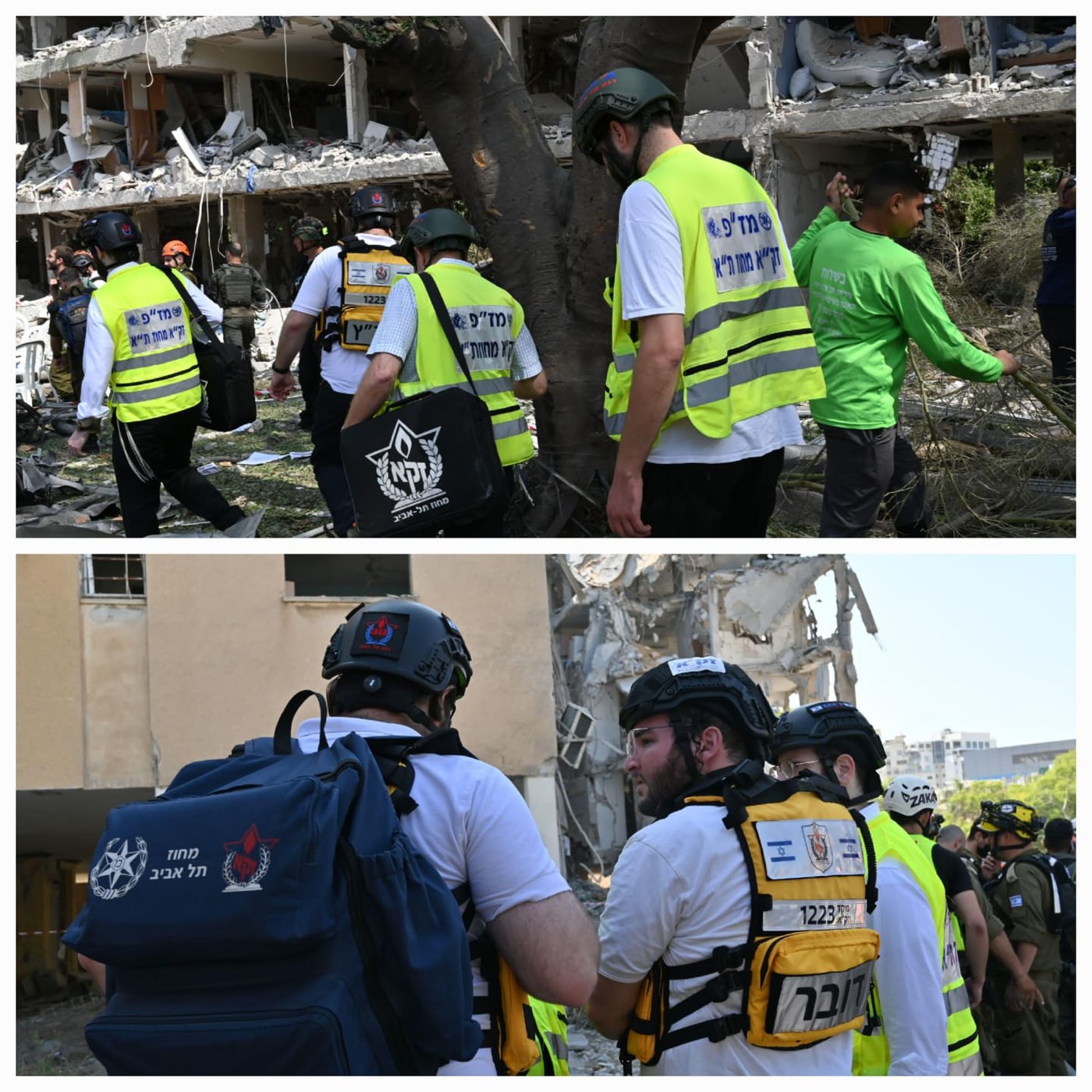 מתנדבי זק"א ת"א בזירות הקשות של נפילת הטילים