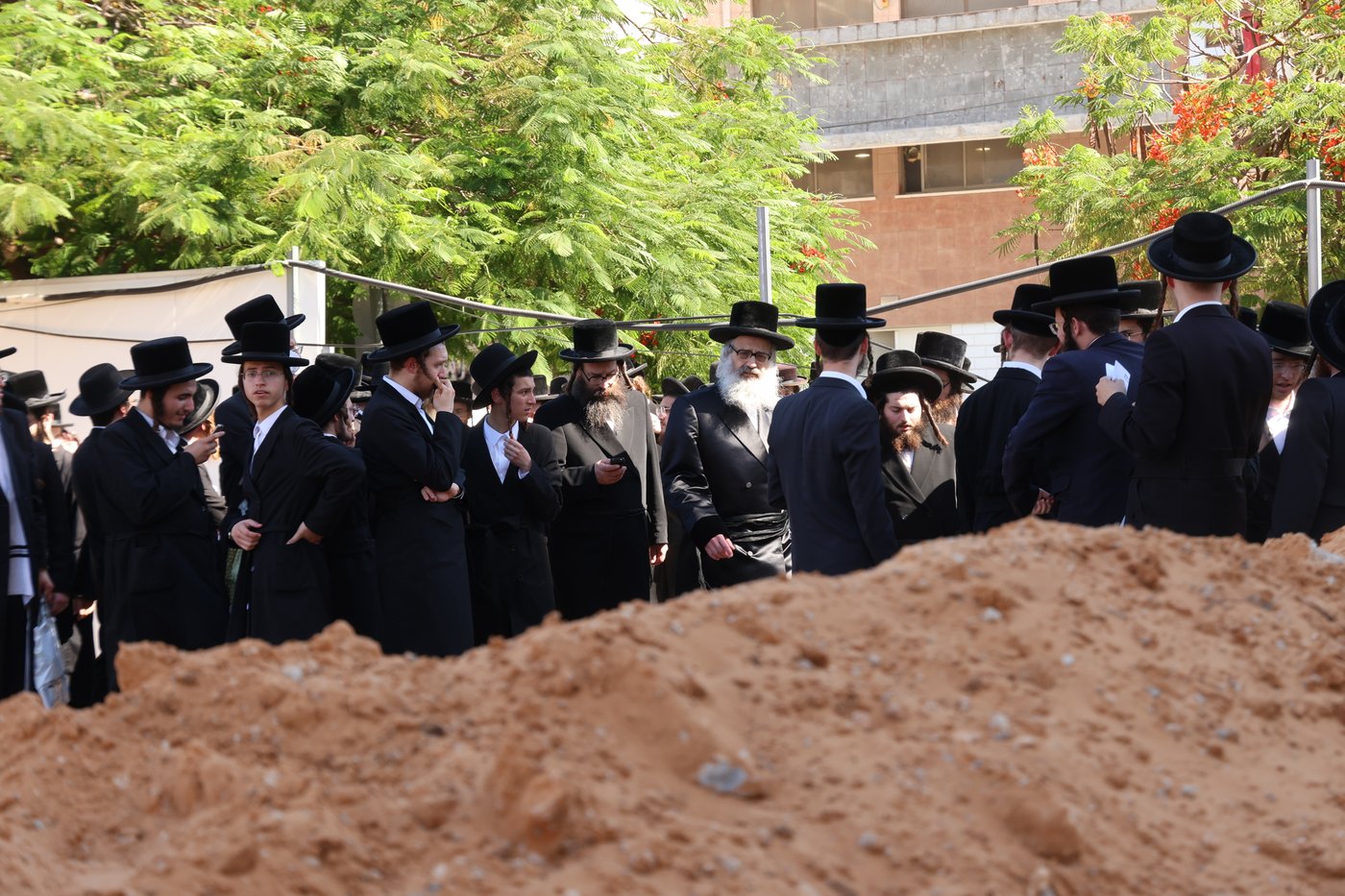 האדמו"ר מויז'ניץ בית שמש בעצרת מחאה ביהוד