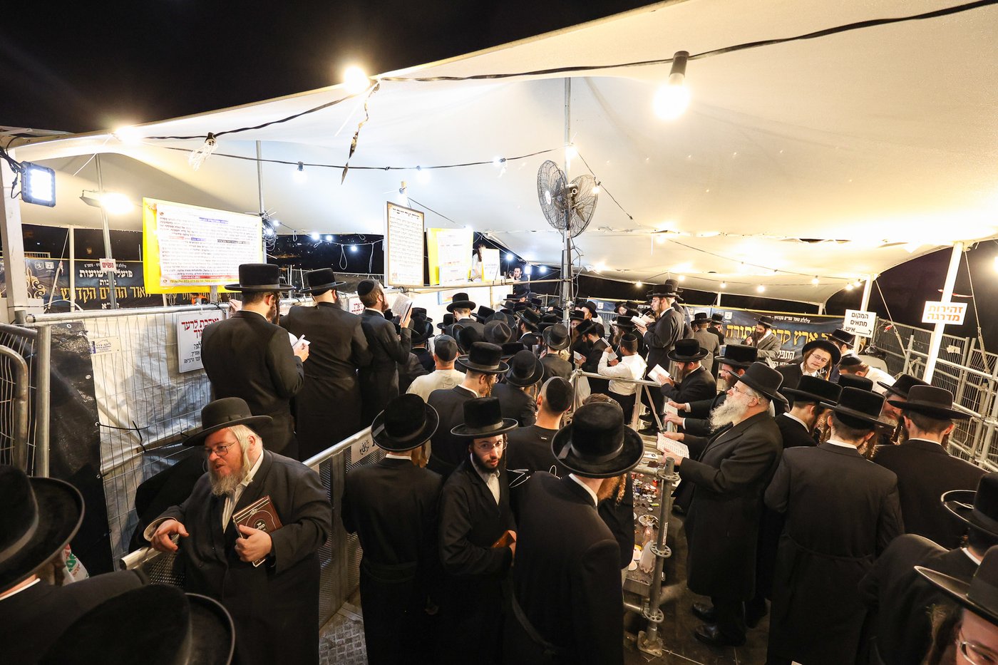 הרה"צ רבי אלימלך בידרמן והאדמו"ר מנדבורנה בתפילה בציון ה'אור החיים' הקדוש