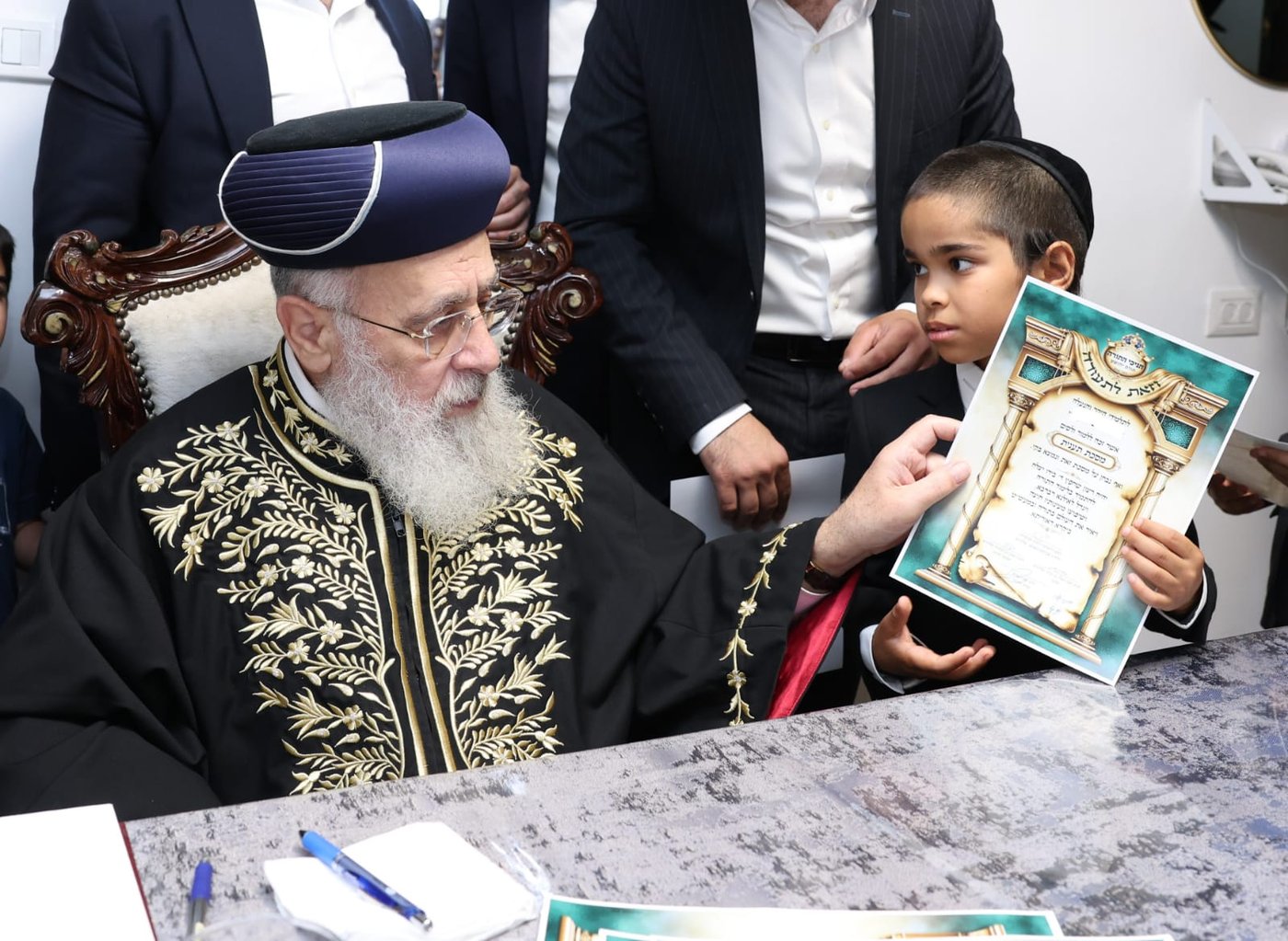 תלמידי 'חניכי התורה - תורת יהושע' אצל הראשל"צ הגר"י יוסף