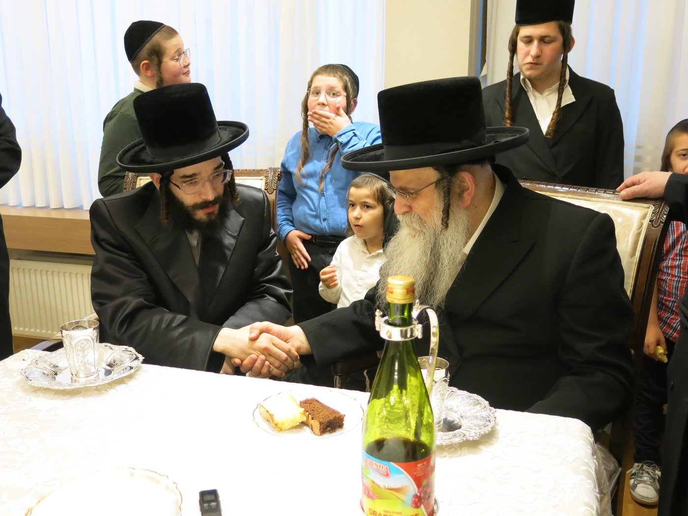 הרב חיים מאיר רוקח בביקור אצל הגה"צ רבי אהרן שיף