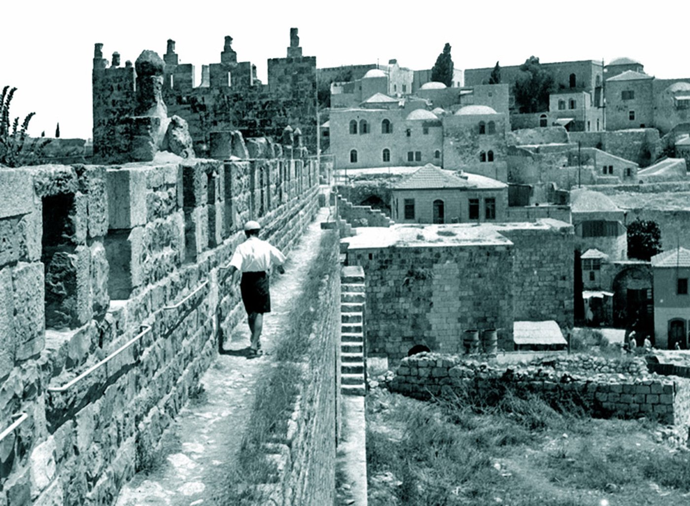 טיילת החומות ליד שער שכם בשנות ה-30