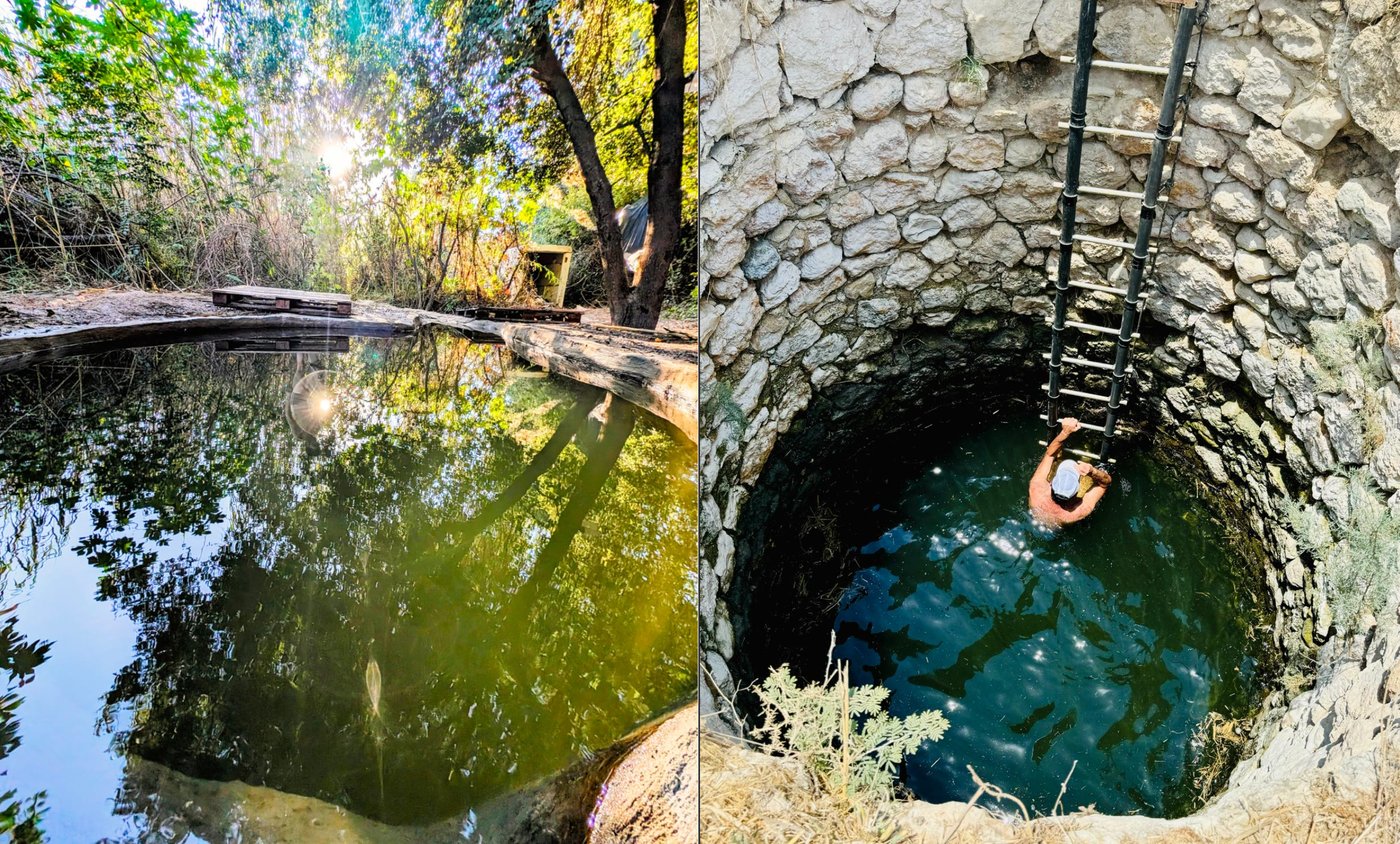 באר המושבים בעונת האביב ומעין השמחה בנחל ירמות