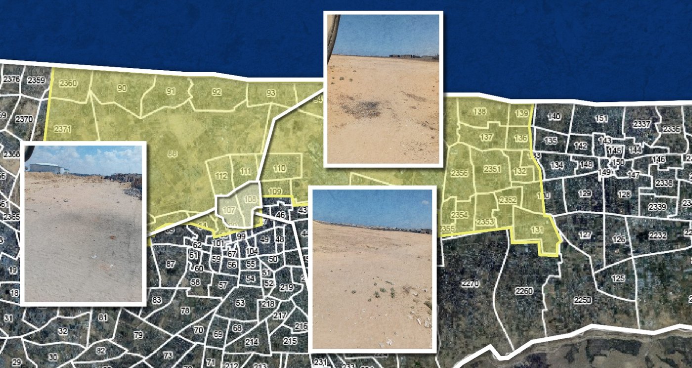 פה של המרחב ההומניטרי הכוללת תמונות מרחבים להקמת מחסות ואוהלים לתושבי הרצועה