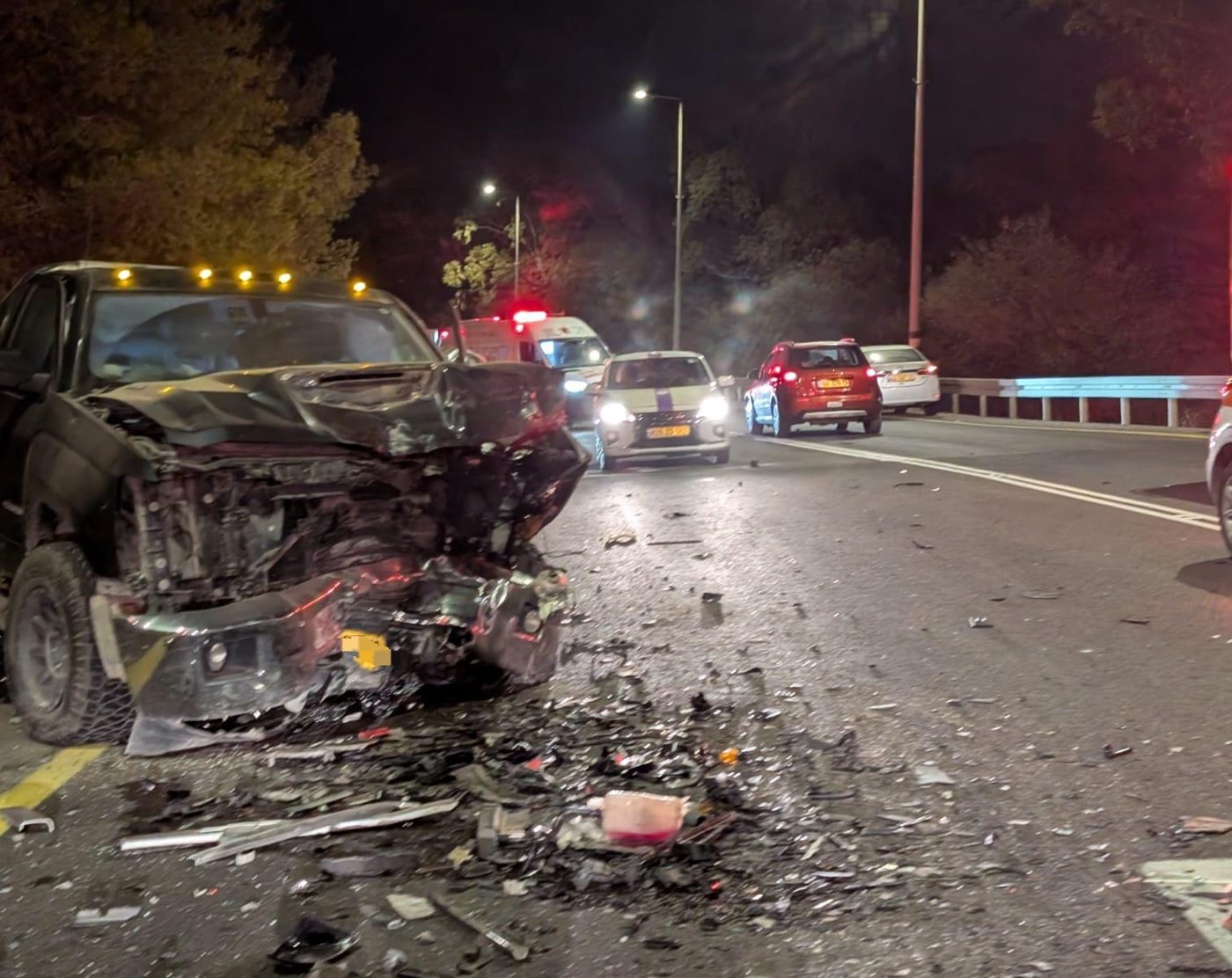 זירת התאונה בכביש 44