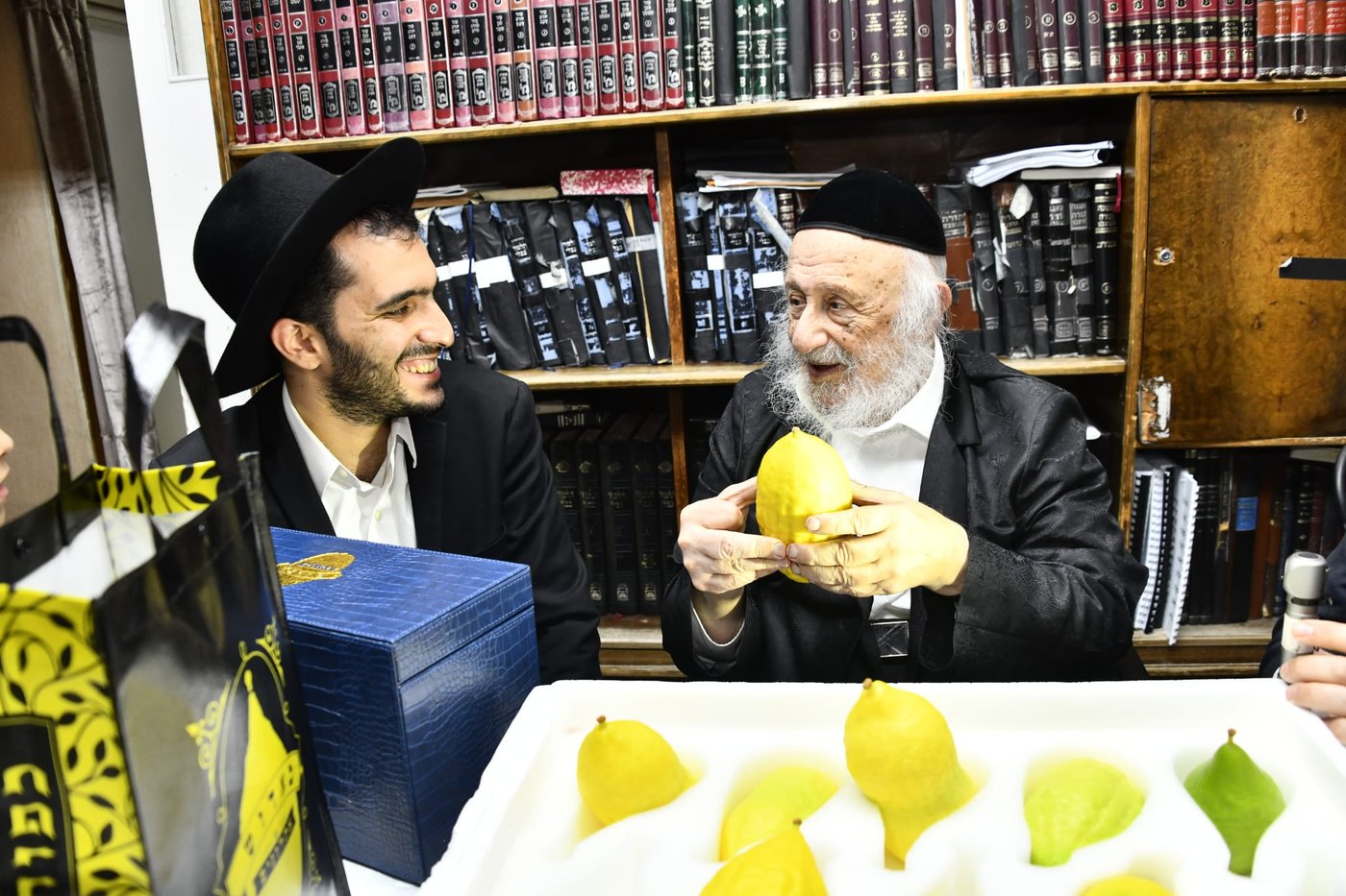 הגאון רבי ברוך דב פוברסקי בבדיקת אתרוגים