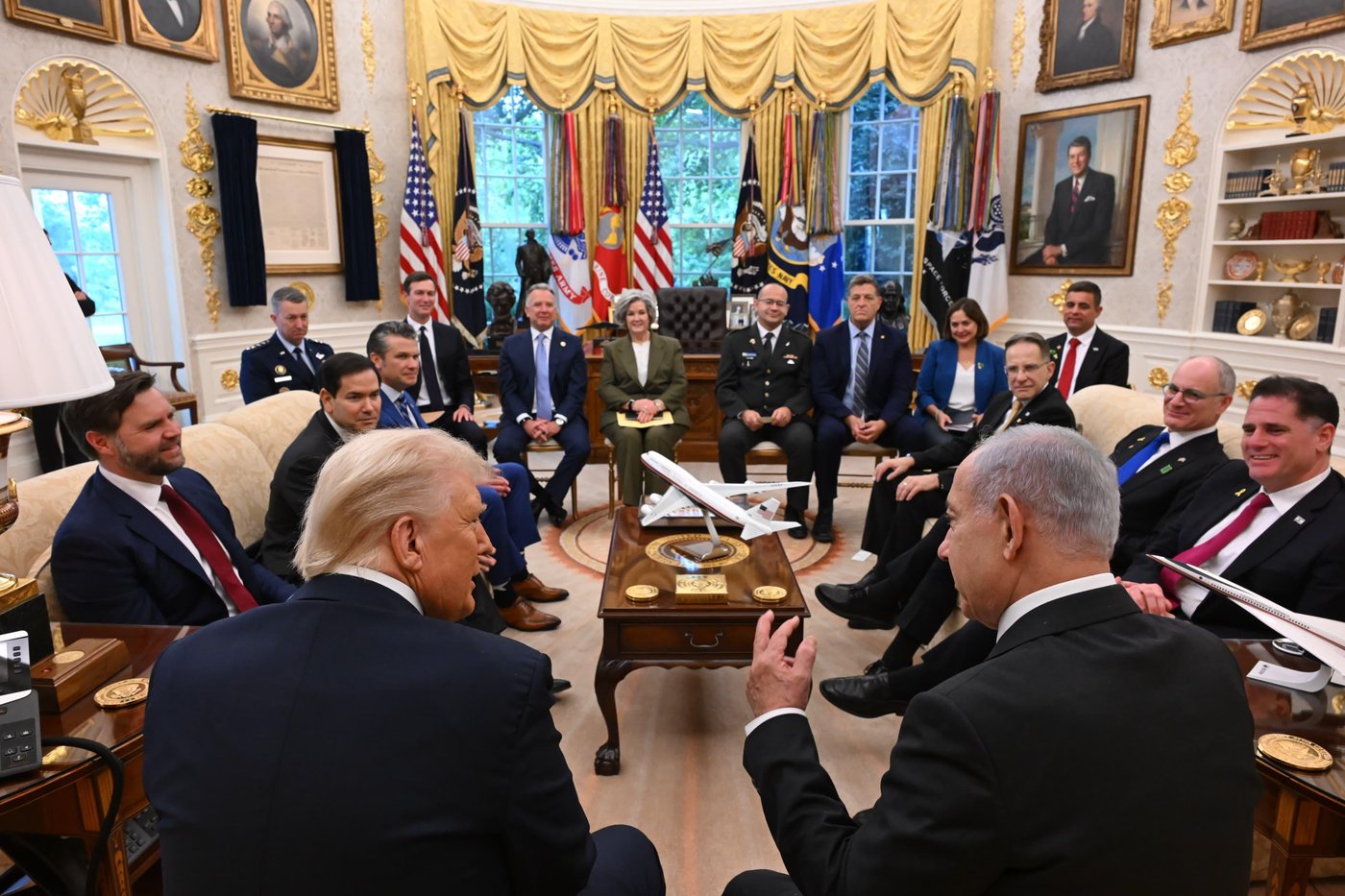נתניהו וטראמפ בבית הלבן 