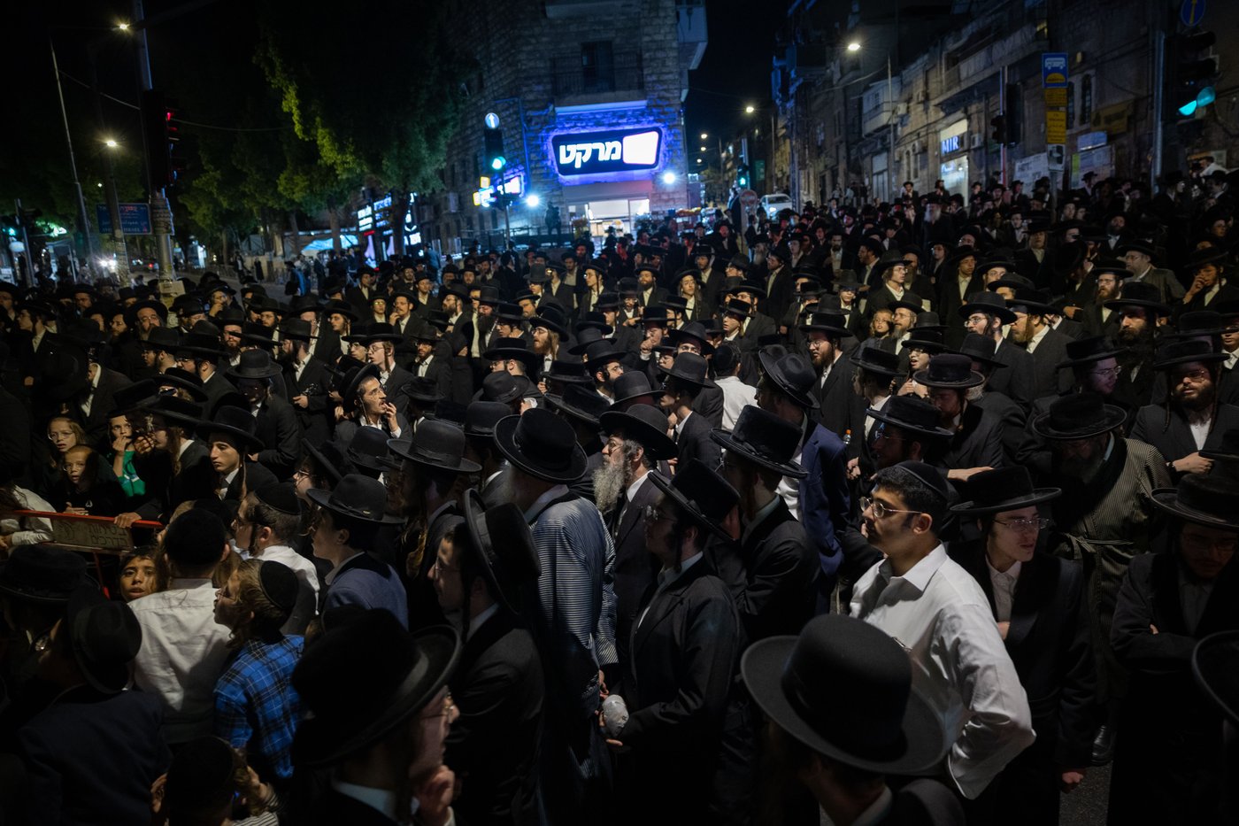 מחאה נגד גזירת הגיוס בראשות האדמו"ר ממשכנות הרועים