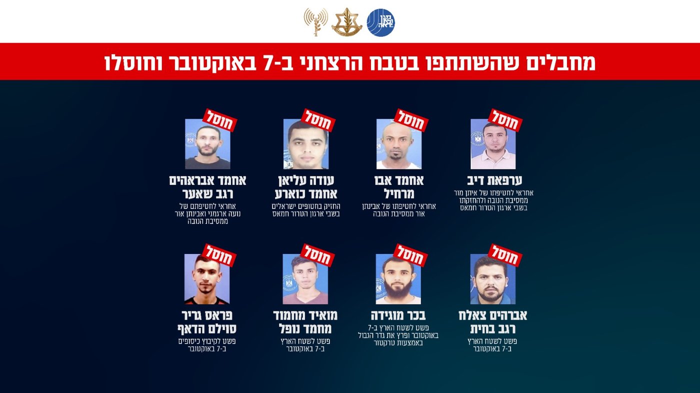 המחבלים שהשתתפו בטבח הרצחני ב-7 באוקטובר וחוסלו