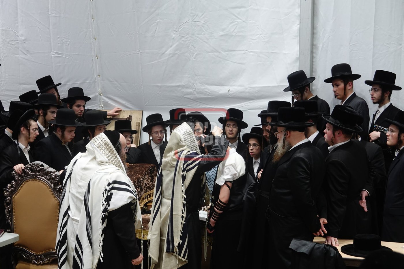 מעמד הנחת תפילין לנכד האדמו"ר מסערדאהעלי בקאנטרי