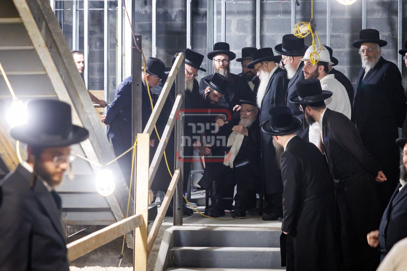 הנחת אבן הפינה למקווה הפרטית של האדמו"ר מסקווירא