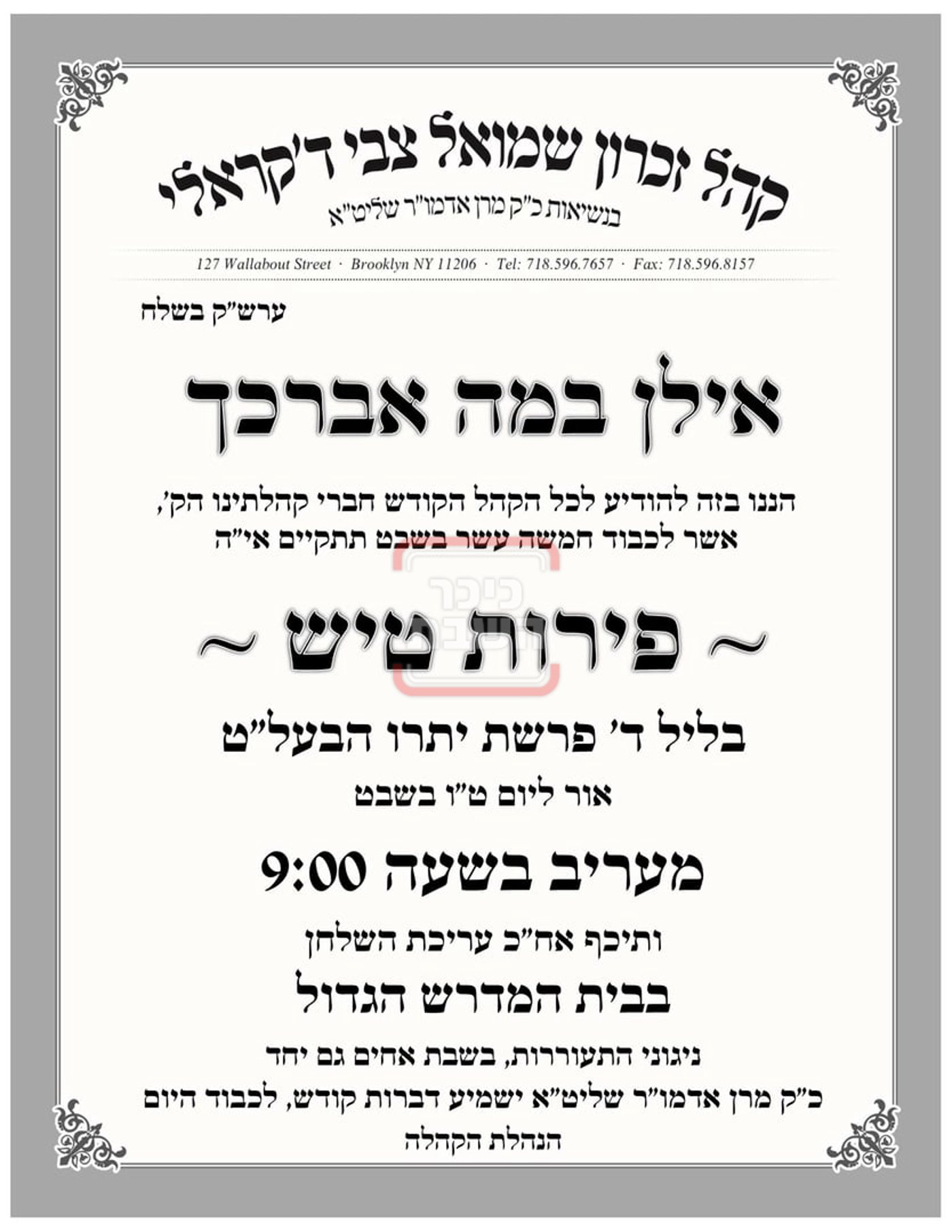 זמני ומועדי ט"ו בשבט בחצרות הקודש