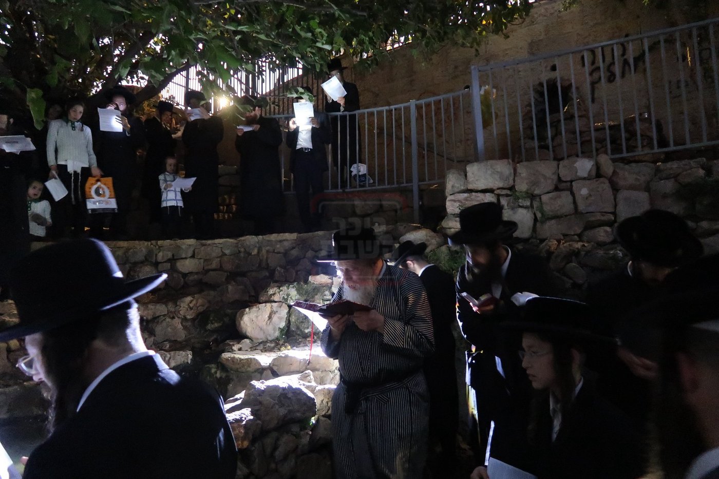 הרבי ממבקשי אמונה באמירת תשליך במעיין במברשת ציון