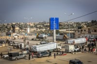 משאיות הסיוע בכניסה לעזה