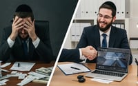 משמאל לימין: כך נראה ההבדל בין לחכות לצ'קים לבין לקבל את הכסף היום. עשרות עסקים חרדיים כבר גילו את הפתרון שמשנה הכל.