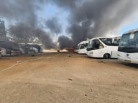 זירת הנפילה בחניון האוטובוסים בהרצליה