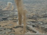 חאן יונס מופצצת: צפו בהשמדת מנהרת ענק באורך 3.5 קילומטר