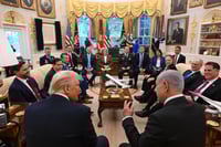 נתניהו וטראמפ בבית הלבן 