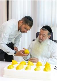 הגאון רבי יגאל כהן בבדיקת אתרוגים
