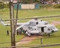 לא מתרומם: מסוק סיוע נבלע בבוץ, והביך את חיל האוויר ההודי