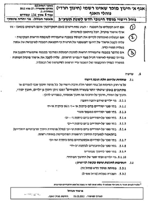 מה סער רוצה? הנחיות נוקשות למוסדות החרדיים