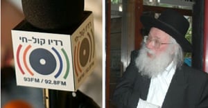 הרב יהודה סילמן מרבני משמרת הקודש לצד לוגו 'קול חי'