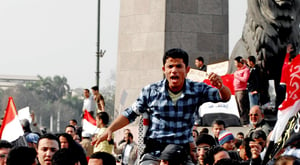 הפגנה בכיכר תחריר. ארכיון