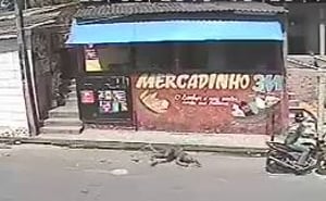 וידאו: השודד הושלך מחלון הקיוסק אליו התפרץ