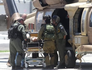 חייל פצוע מפונה לבית החולים