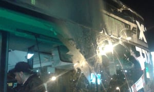 ירושלים: בקבוק תבערה על אוטובוס קו 1 בדרכו לכותל
