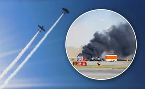 אסון מול המצלמות: מטוס התרסק באמצע מפגן אווירי, הטייס נהרג