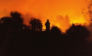 שריפת ענק באזור לטרון; מאות תושבים פונו מבתיהם